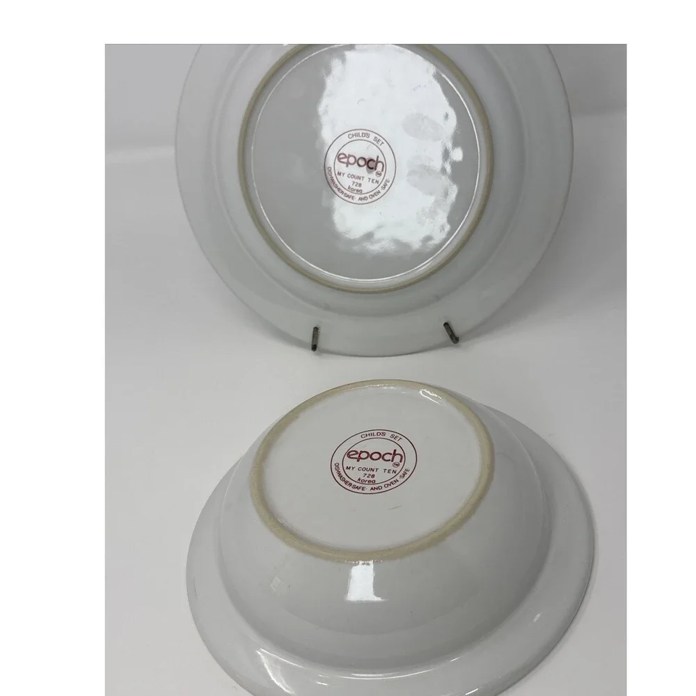 Epoch My Count Ten Childs‎ Plate and Bowl Set Numbers Fruits Shapes 728 Korea